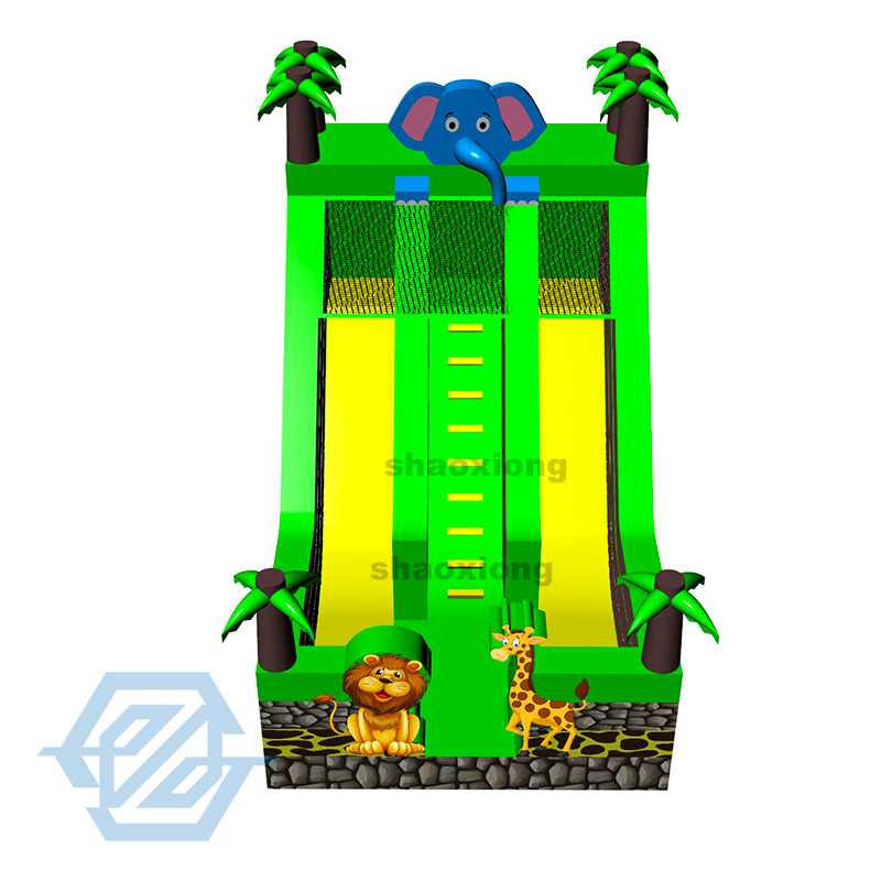Tobog&aacute;n inflable de elefante con tema de animales al aire libre a la venta