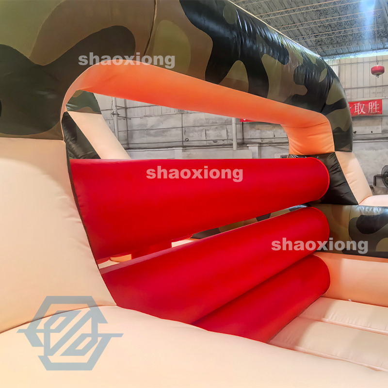 Carrera de obst&aacute;culos inflable al aire libre comercial de los juegos deportivos del camuflaje