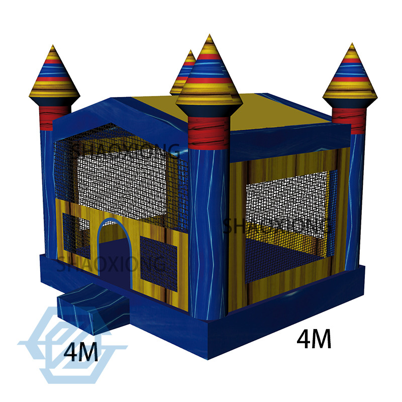 Casa de rebote azul inflable de PVC de 4x4M a la venta