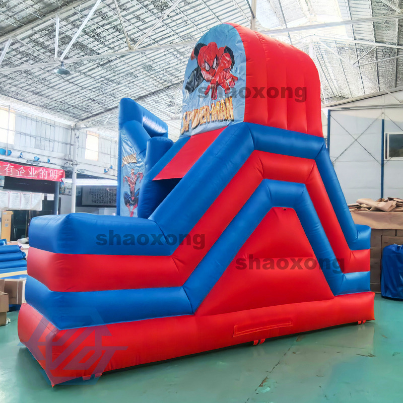 Aufblasbares Spider-Man-Themen-H&uuml;pfhaus mit Rutsche