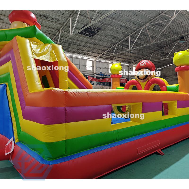 Casa inflable de rebote Mario con combinaci&oacute;n de tobog&aacute;n