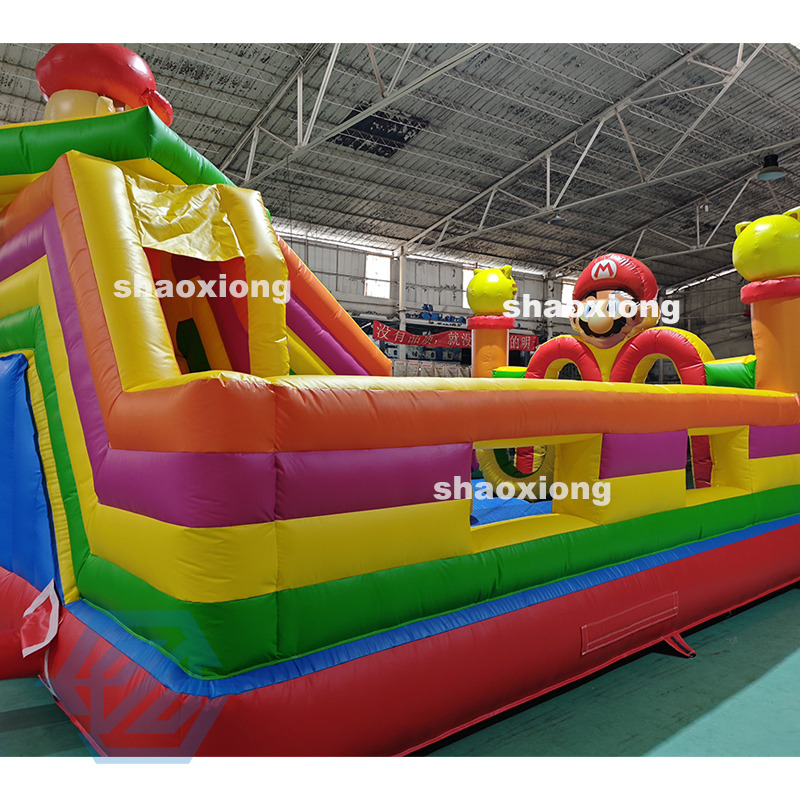 Casa inflable de rebote Mario con combinaci&oacute;n de tobog&aacute;n