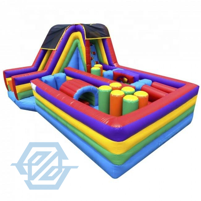 Juego de carrera de obst&aacute;culos inflable Casa de rebote con tobog&aacute;n