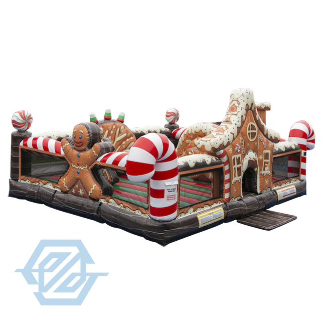 Percorso ad ostacoli gonfiabile della casa di rimbalzo di Natale del parco giochi gonfiabile