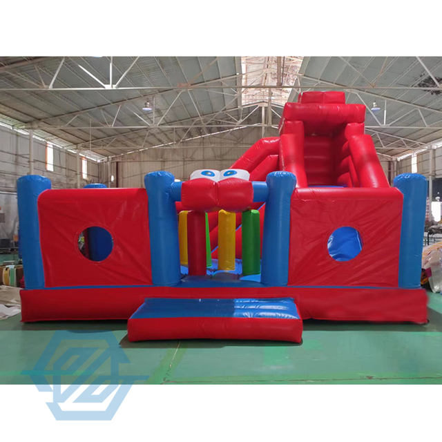 Tobog&aacute;n combinado de casa de rebote de obst&aacute;culos inflable 