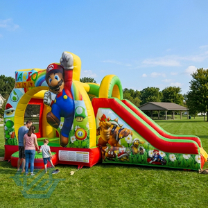 Nadmuchiwany domek Mario Bounce o wymiarach 6x3,4x3 m ze zjeżdżalnią