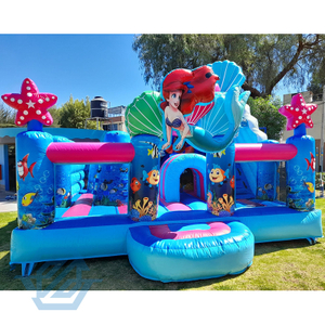  Castillo hinchable inflable del patio de juegos de la sirena del oc&eacute;ano de Meerjungfrau
