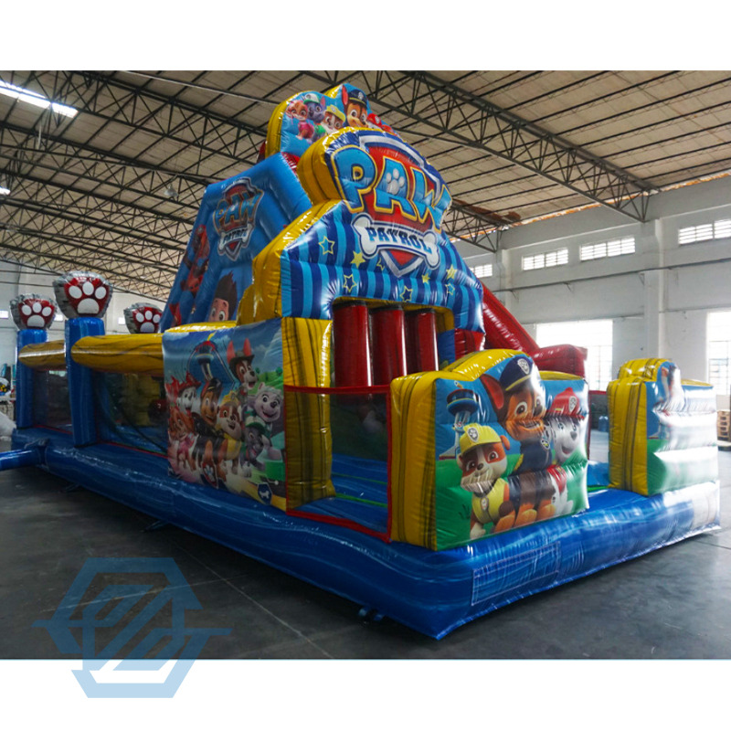 Patio combinado inflable comercial de la diapositiva del castillo de la patrulla de los ni&ntilde;os