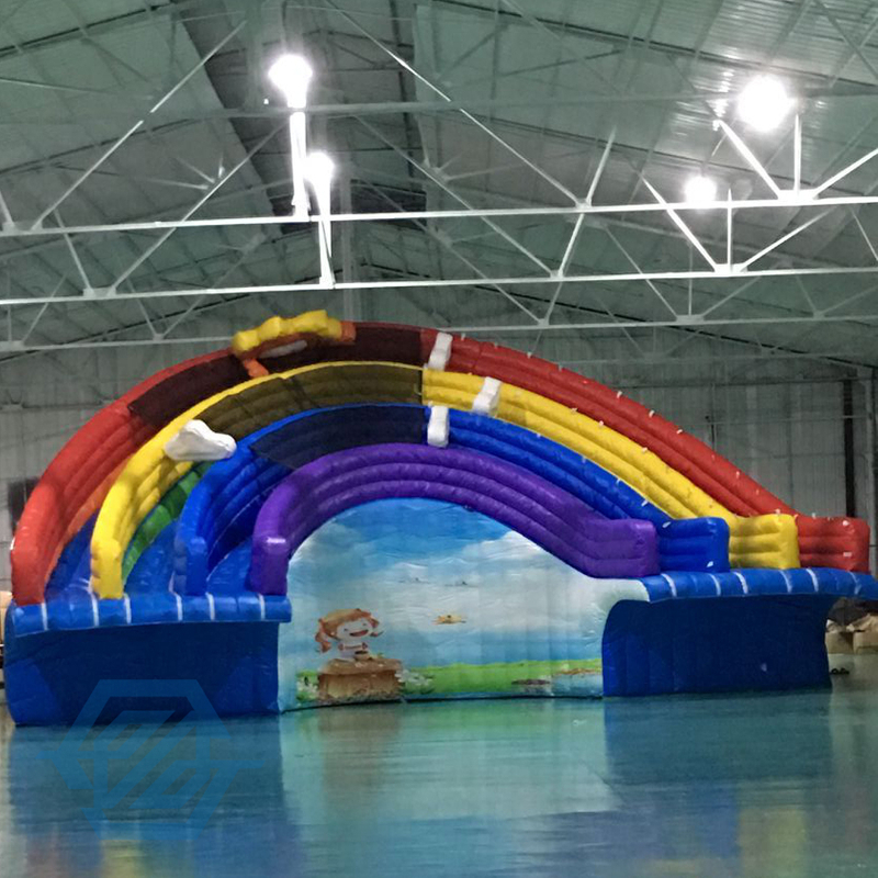 Parque de atracciones inflable grande del parque acu&aacute;tico del tobog&aacute;n del arco iris para comercial