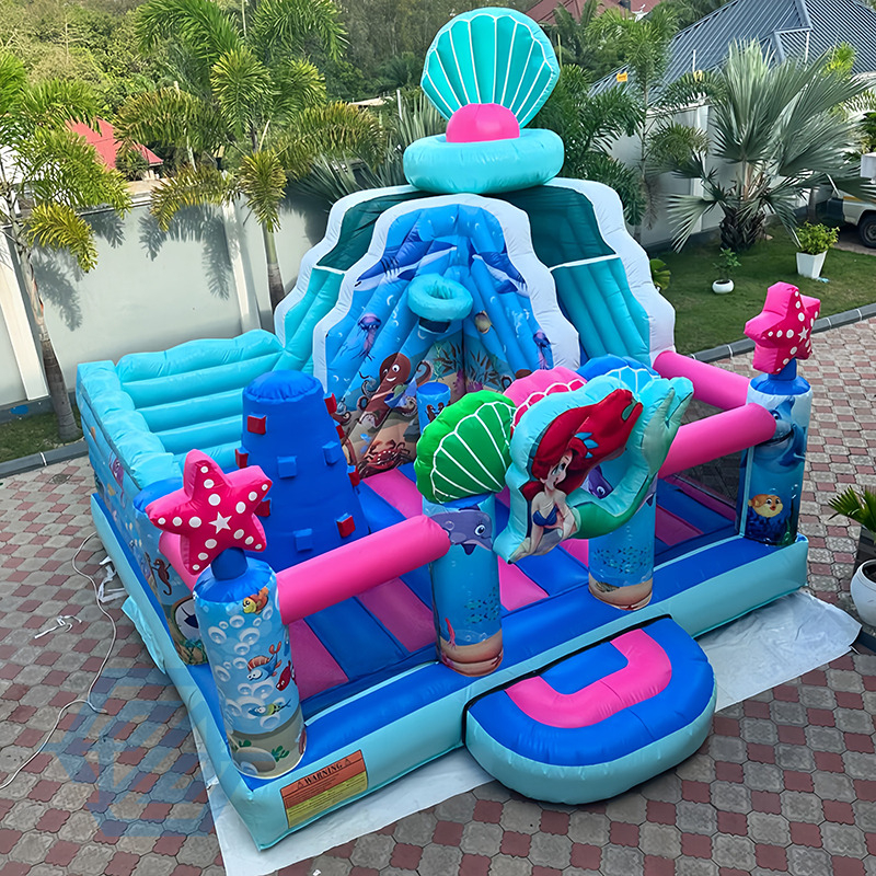  Castello gonfiabile del parco giochi gonfiabile della sirena dell'oceano di Meerjungfrau
