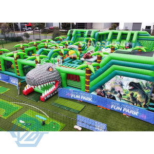 Parque inflable de aventuras Parque de atracciones tem&aacute;tico de dinosaurios grandes