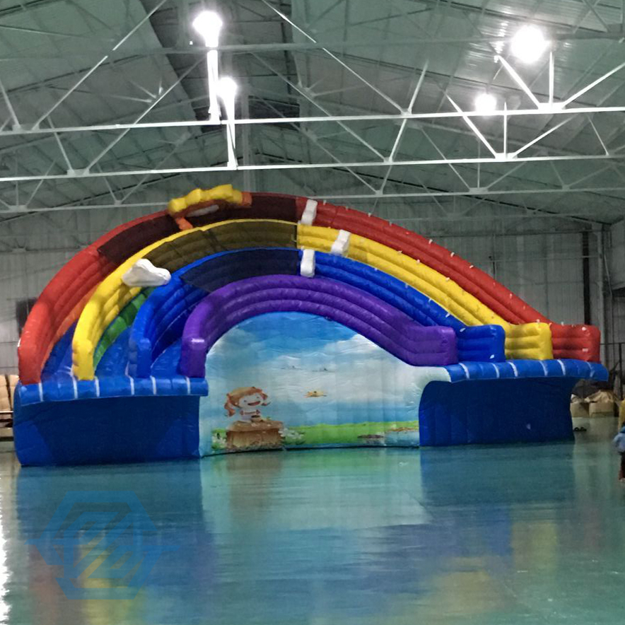 Parque de atracciones inflable grande del parque acu&aacute;tico del tobog&aacute;n del arco iris para comercial