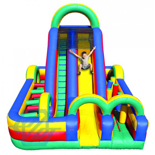 Obst&aacute;culo inflable Couerse Bouce House con tobog&aacute;n para ni&ntilde;os