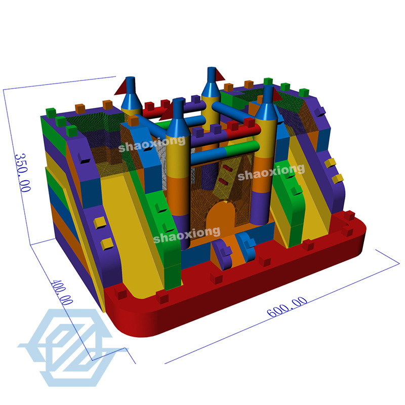 Bloc gonflable pour enfants en plein air, maison de rebond, double diapositives combin&eacute;es