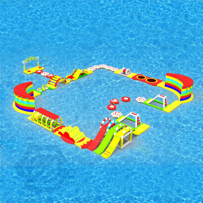 Parque de atracciones acu&aacute;tico, parque acu&aacute;tico flotante inflable, parque gigante de diversi&oacute;n acu&aacute;tica, parque de desaf&iacute;o 