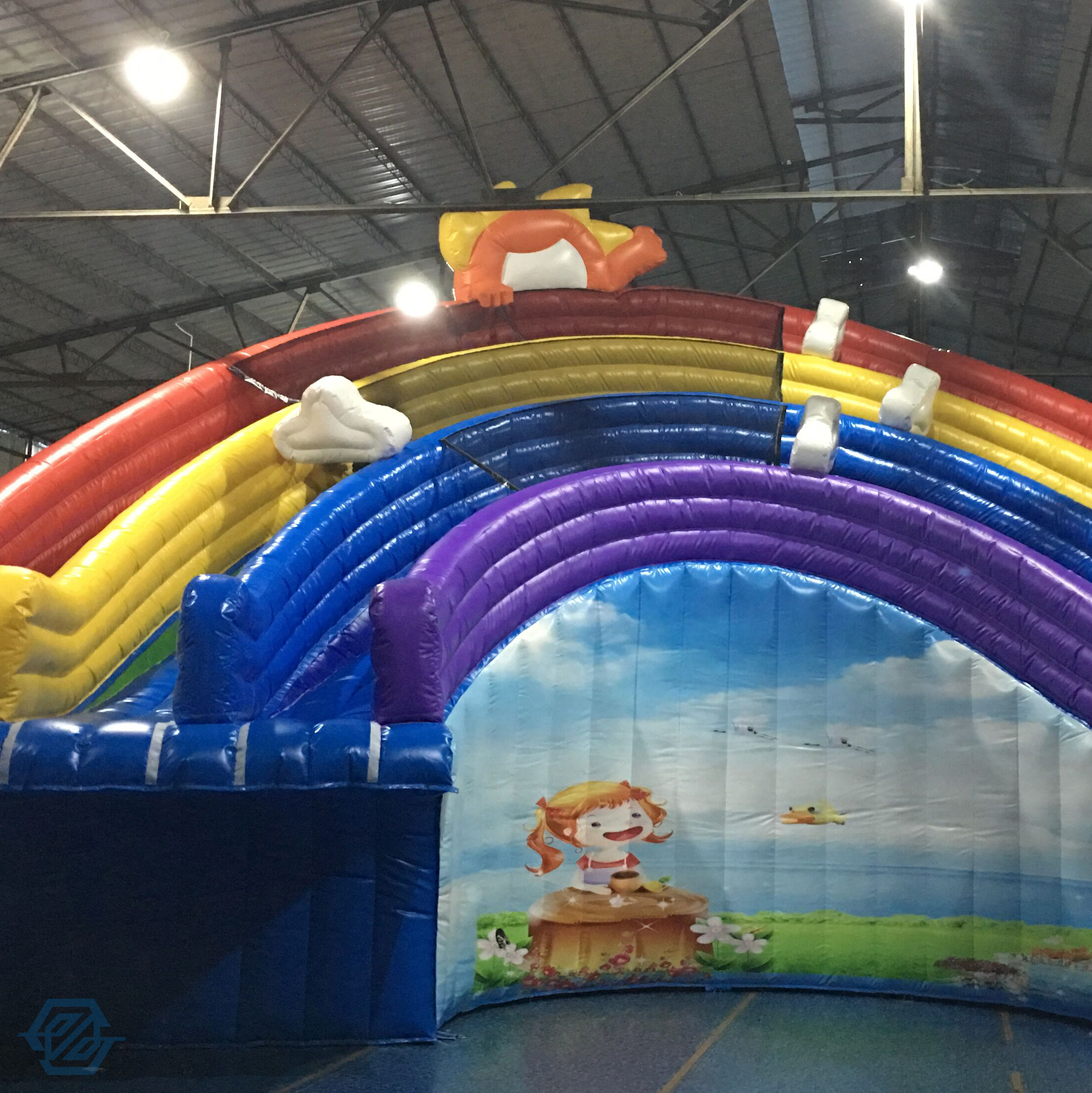 Parque de atracciones inflable grande del parque acu&aacute;tico del tobog&aacute;n del arco iris para comercial