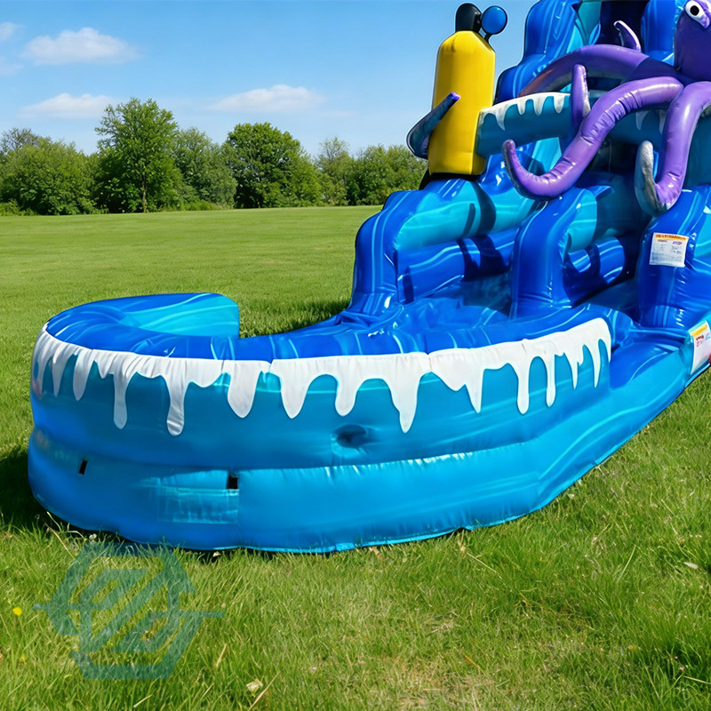  Piscina desmontable con toboganes acu&aacute;ticos grandes inflables con tema de pulpo