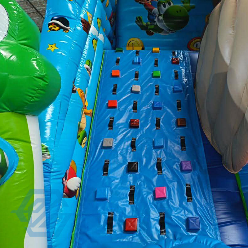 Tobog&aacute;n inflable al aire libre con tema de Mario de dibujos animados a la venta