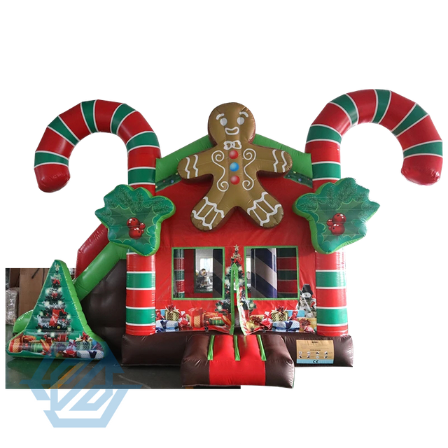 Aufblasbare Weihnachts-T&uuml;rsteher-Hausrutsche zum Verleih von H&uuml;pfburgen