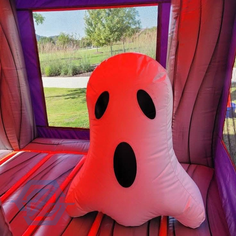 Casa inflable de rebote de Halloween con toboganes combinados con soplador