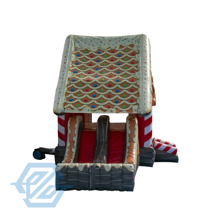 Aufblasbare Weihnachts-Lebkuchen-H&uuml;pfburg, Trockenrutsche zu vermieten