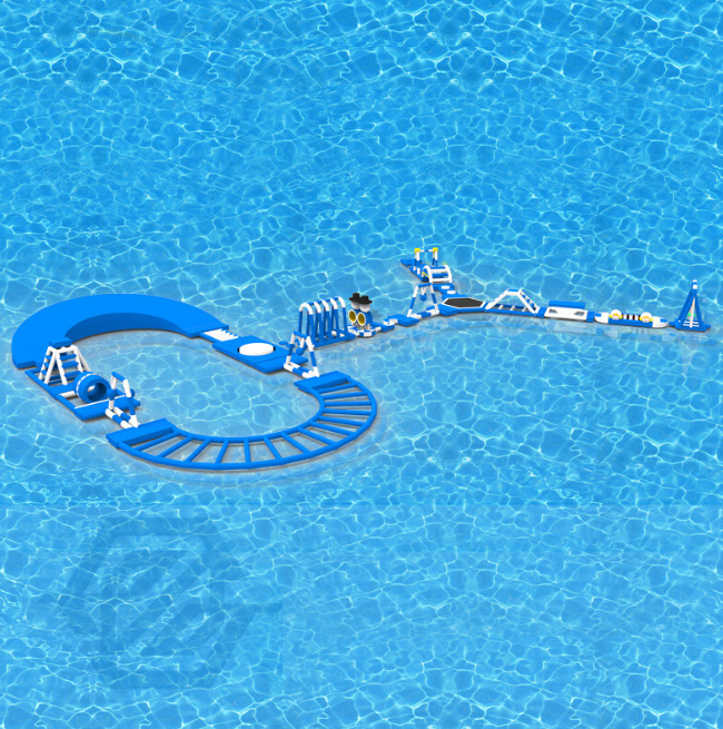Parc d'attractions aquatique, parc aquatique flottant gonflable, parc de d&eacute;fi aquatique g&eacute;ant 