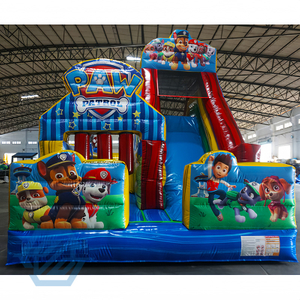 Terrain de jeu combin&eacute; gonflable de glissi&egrave;re de ch&acirc;teau de patrouille d'enfants commerciaux