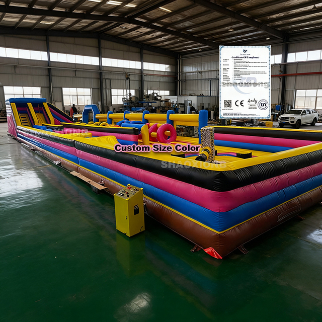  Parque Hinchable con Tobog&aacute;n de Obst&aacute;culos y Mec&aacute;nico Giratorio para Ni&ntilde;os