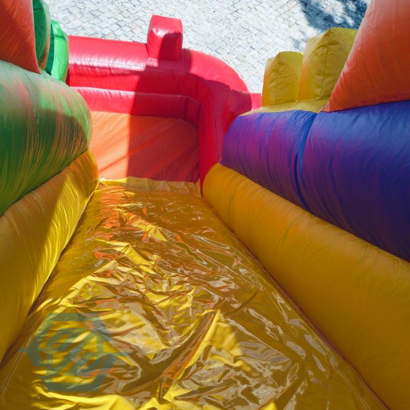 Aufblasbares Block-H&uuml;pfhaus f&uuml;r Kinder im Freien, Doppelrutschen-Kombination