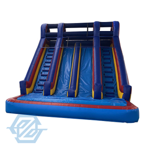 Nadmuchiwana dwutorowa zjeżdżalnia wodna z basenem dla dzieci